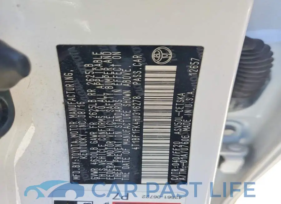 4T1BF1FK4HU316278# 13