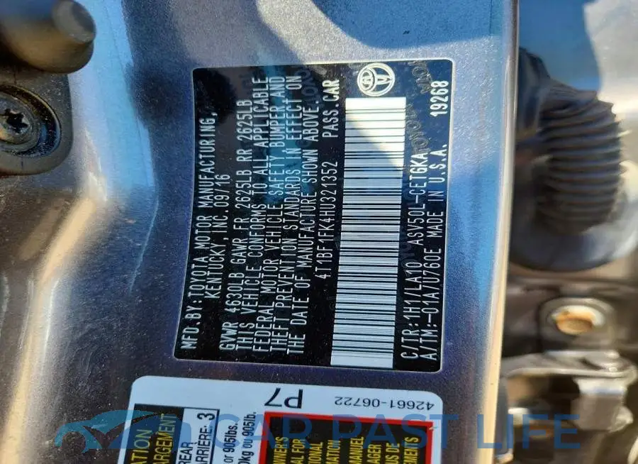 4T1BF1FK4HU321352# 12