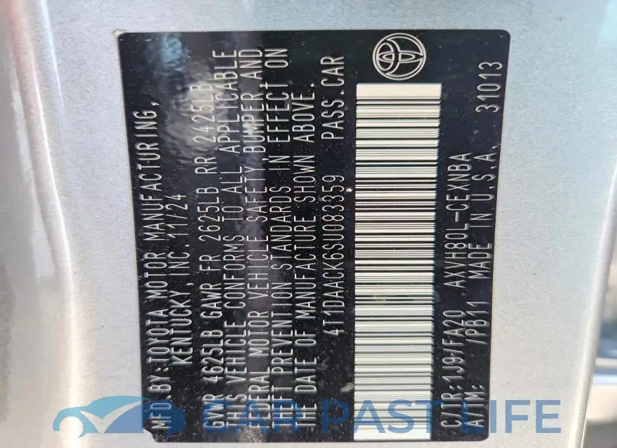 4T1DAACK6SU083359# 12