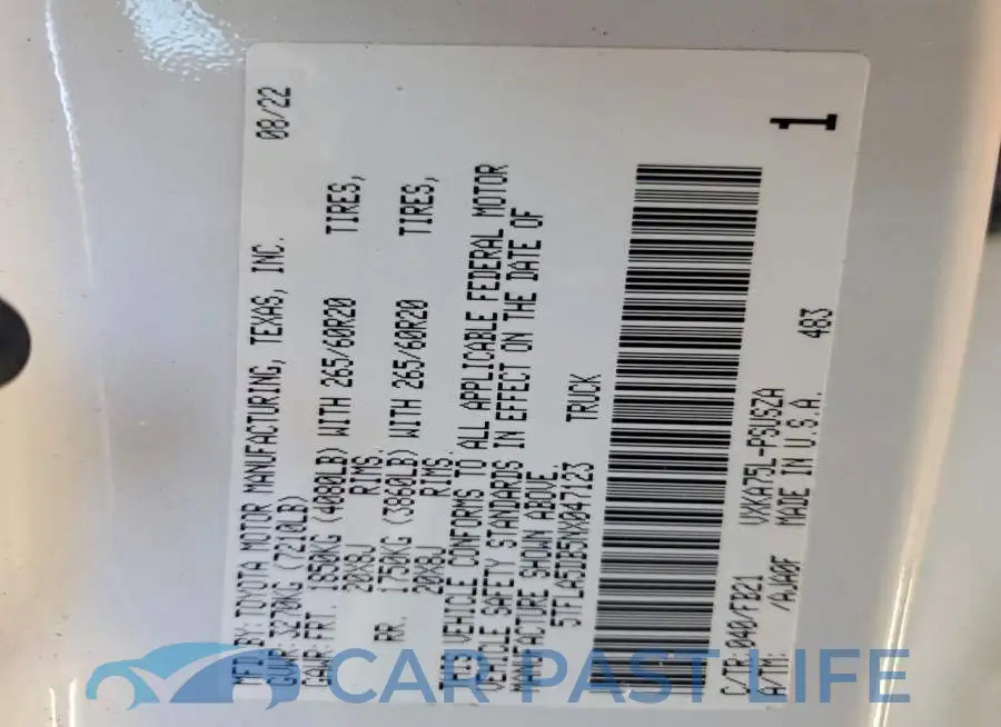 5TFLA5DB5NX047123# 12