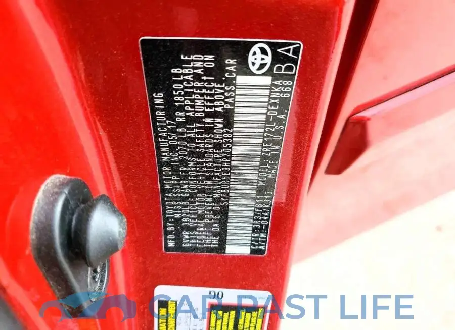 5YFBURHE9HP705382# 12