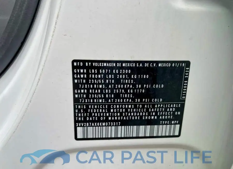 3VV2B7AX6KM073317# 10