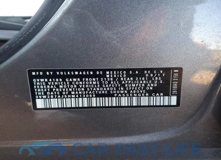 3VW2B7AJ5HM413069# 12