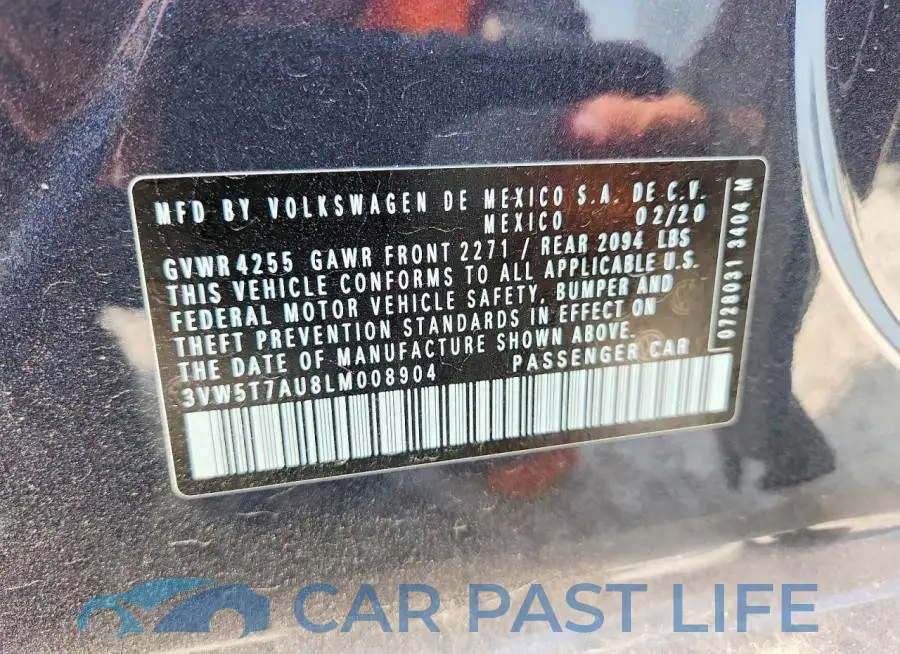 3VW5T7AU8LM008904# 12