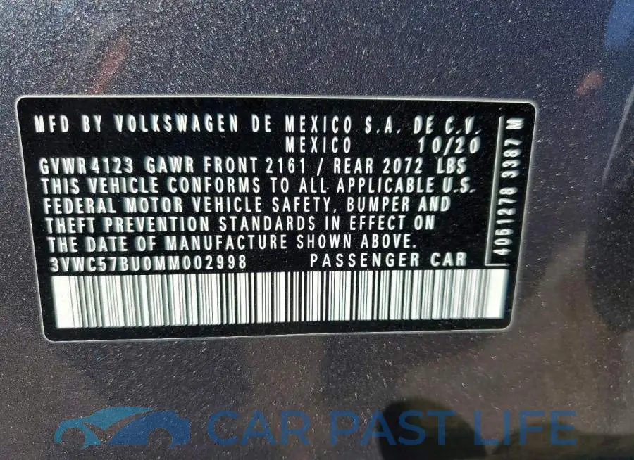 3VWC57BU0MM002998# 12