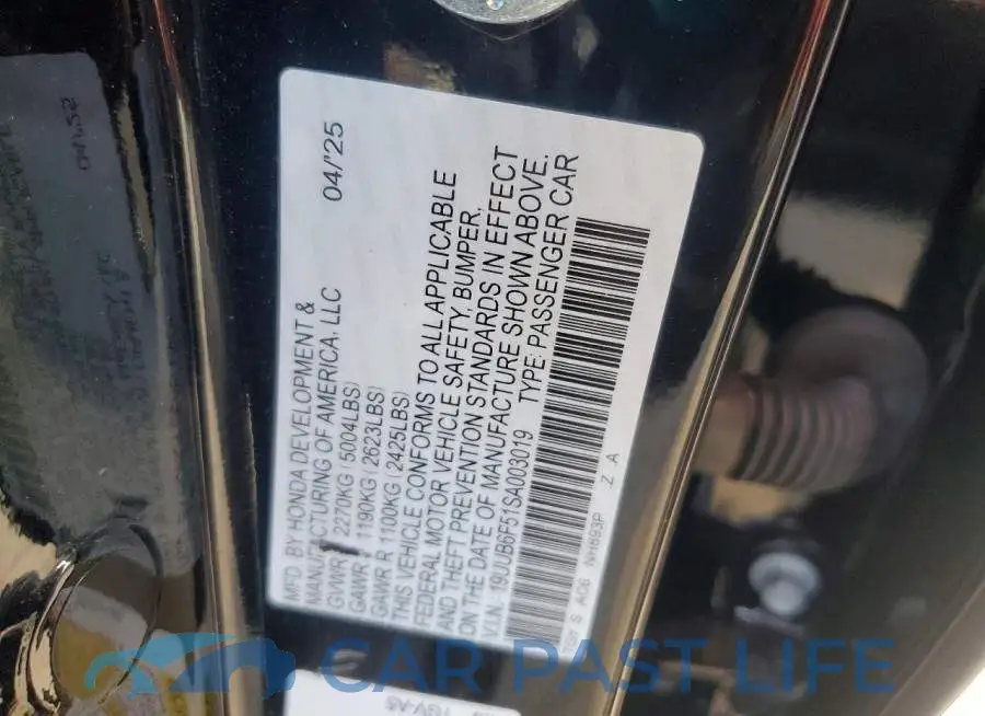 19UUB6F51SA003019# 13