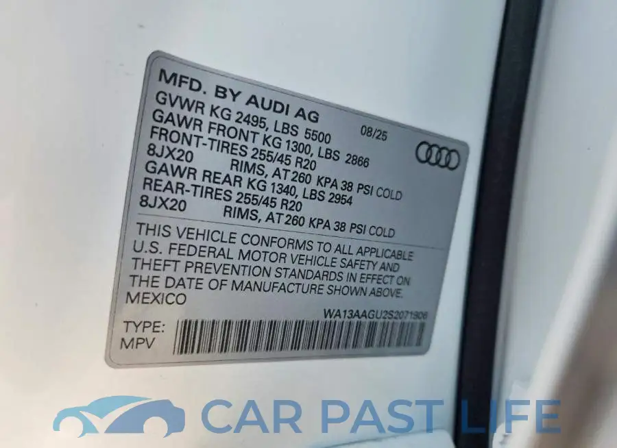 WA13AAGU2S2071906# 14