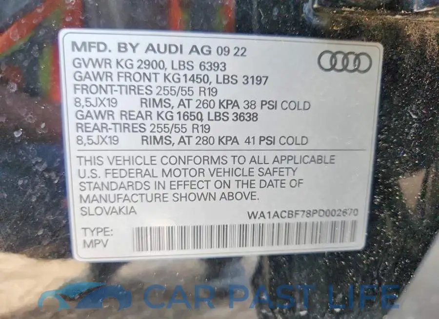 WA1ACBF78PD002670# 13