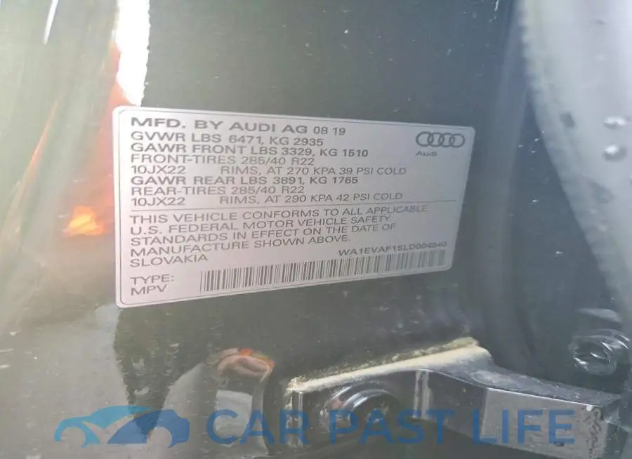 WA1EVAF15LD004940# 12