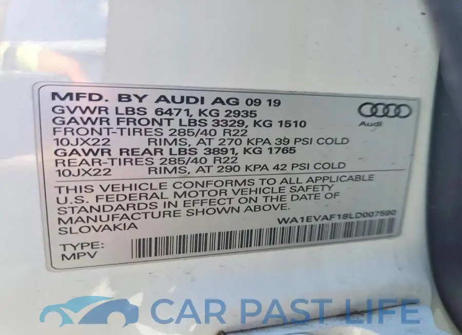 WA1EVAF18LD007590# 13
