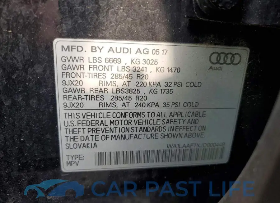 WA1LAAF7XJD000449# 13