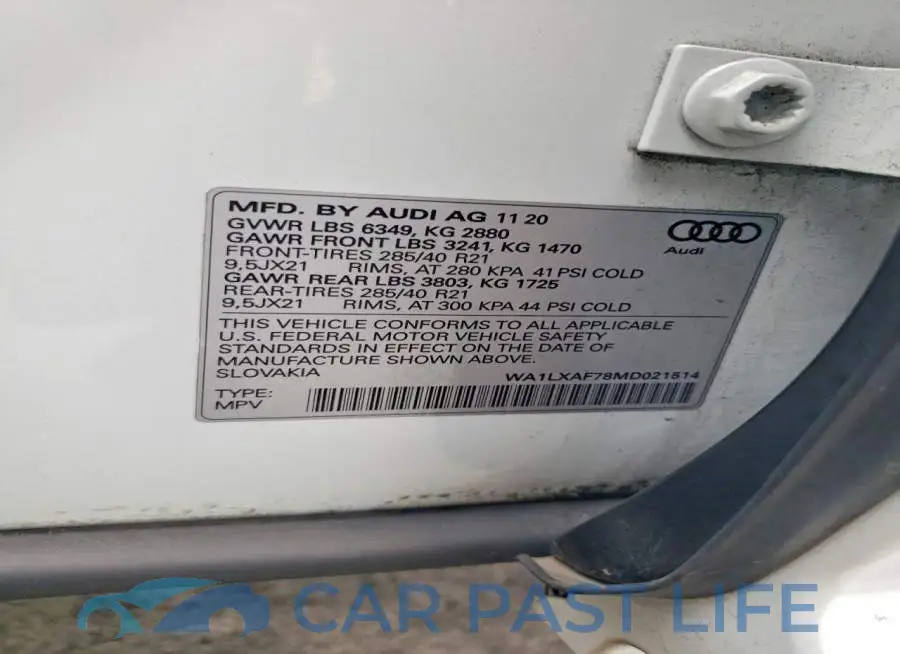 WA1LXAF78MD021514# 12