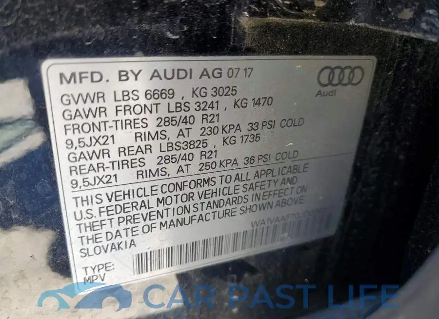 WA1VAAF70JD006317# 12