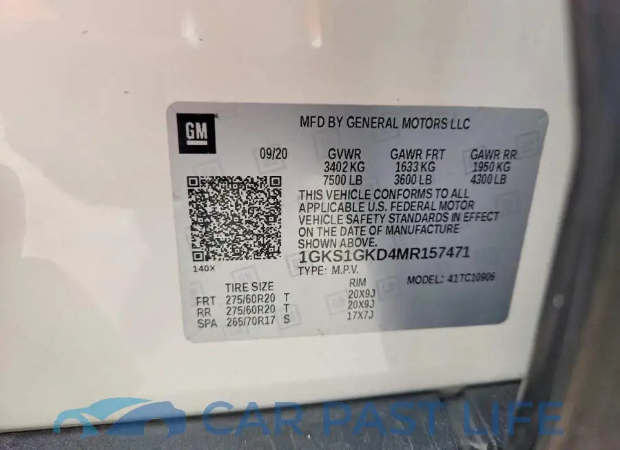 1GKS1GKD4MR157471# 13