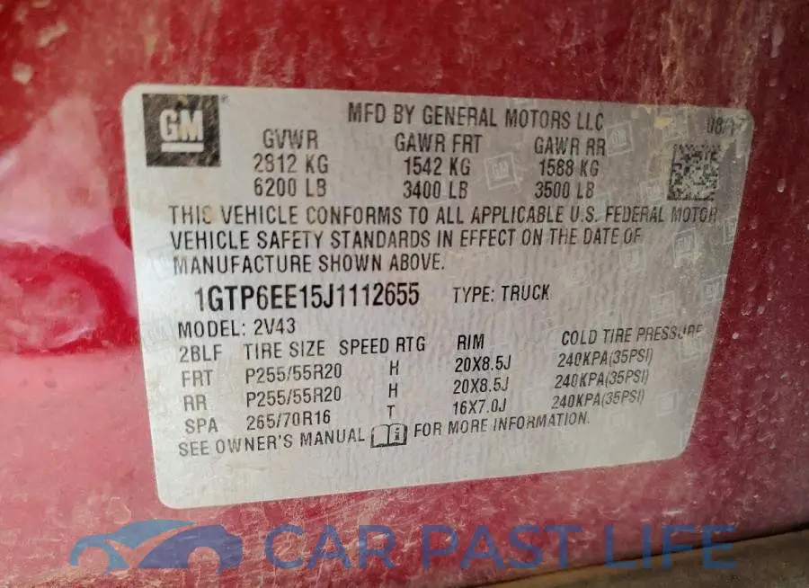 1GTP6EE15J1112655# 12