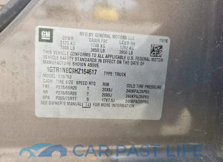 1GTR1NEC9HZ164617# 13