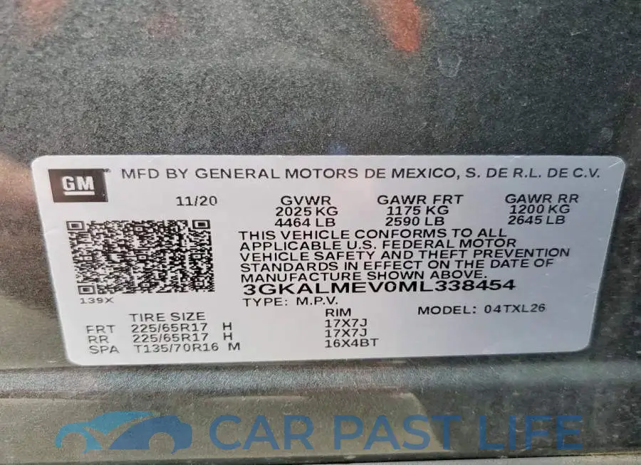 3GKALMEV0ML338454# 13