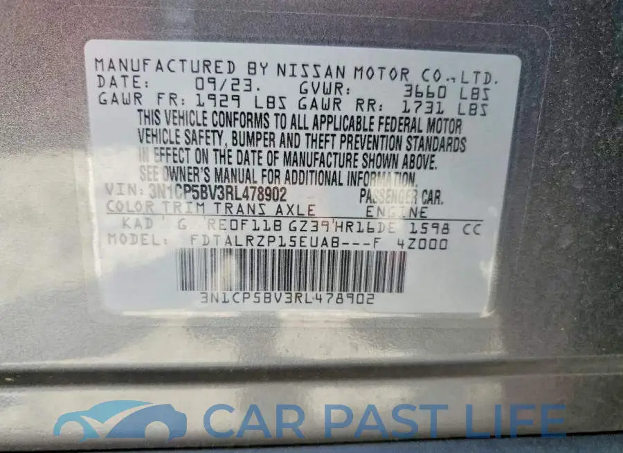 3N1CP5BV3RL478902# 13