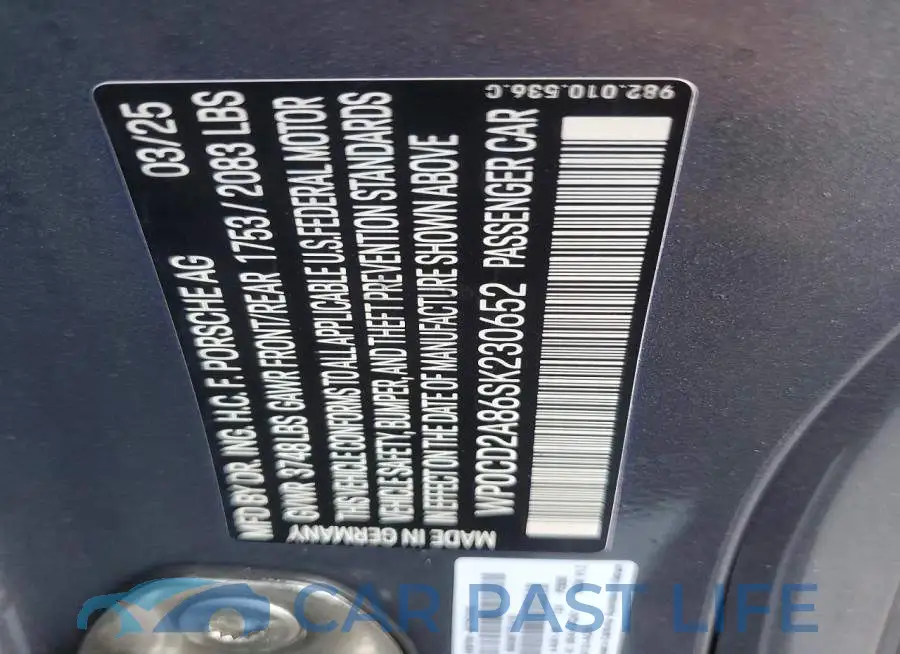 WP0CD2A86SK230652# 12