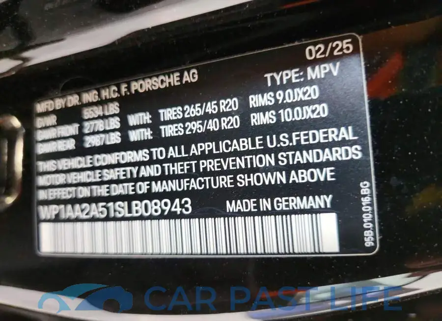 WP1AA2A51SLB08943# 12