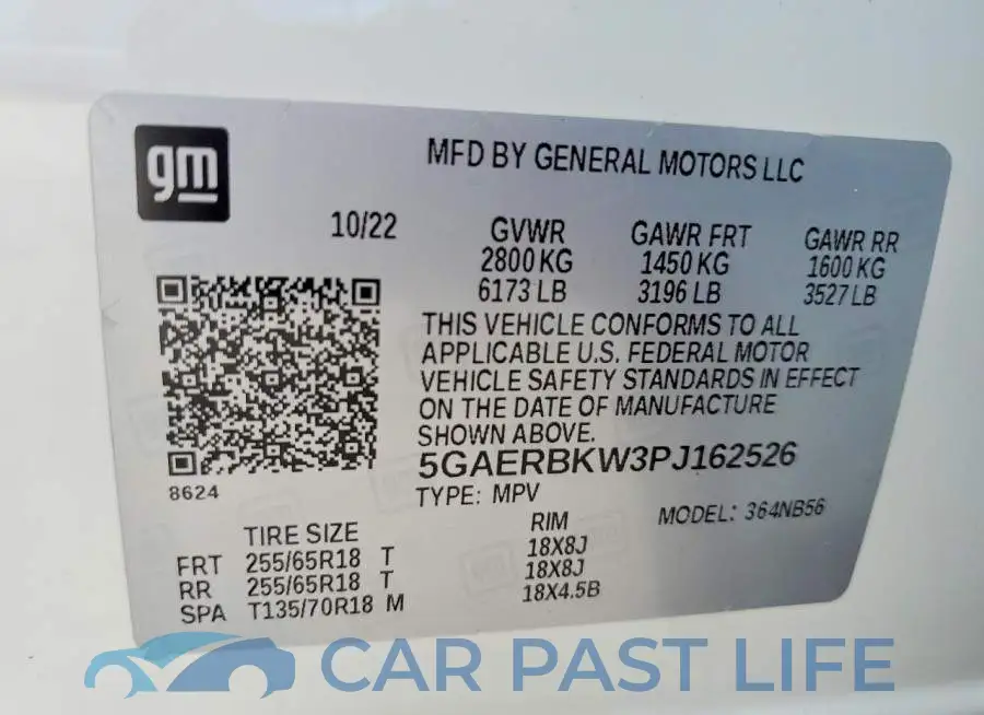 5GAERBKW3PJ162526# 13