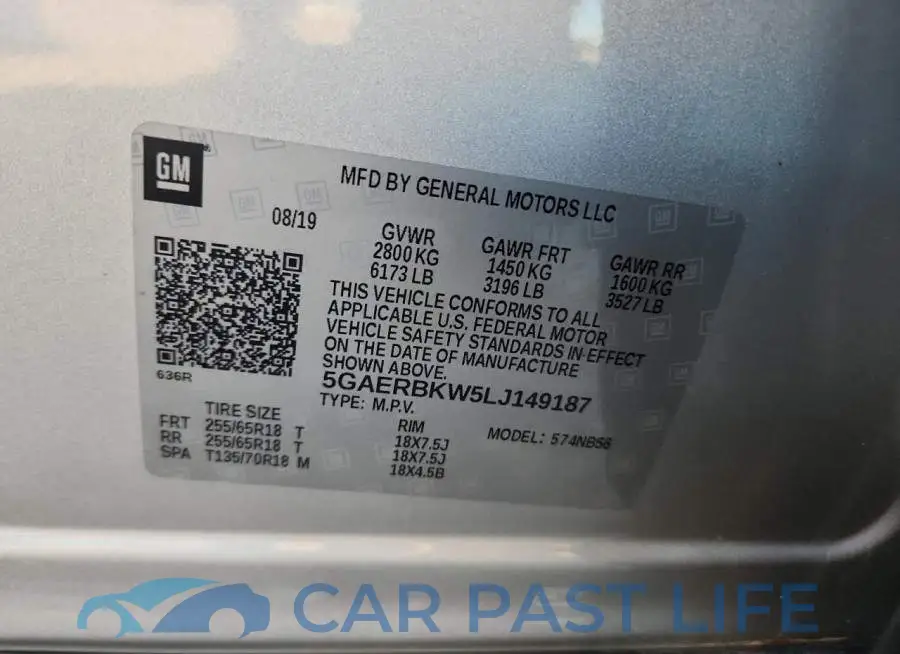 5GAERBKW5LJ149187# 13