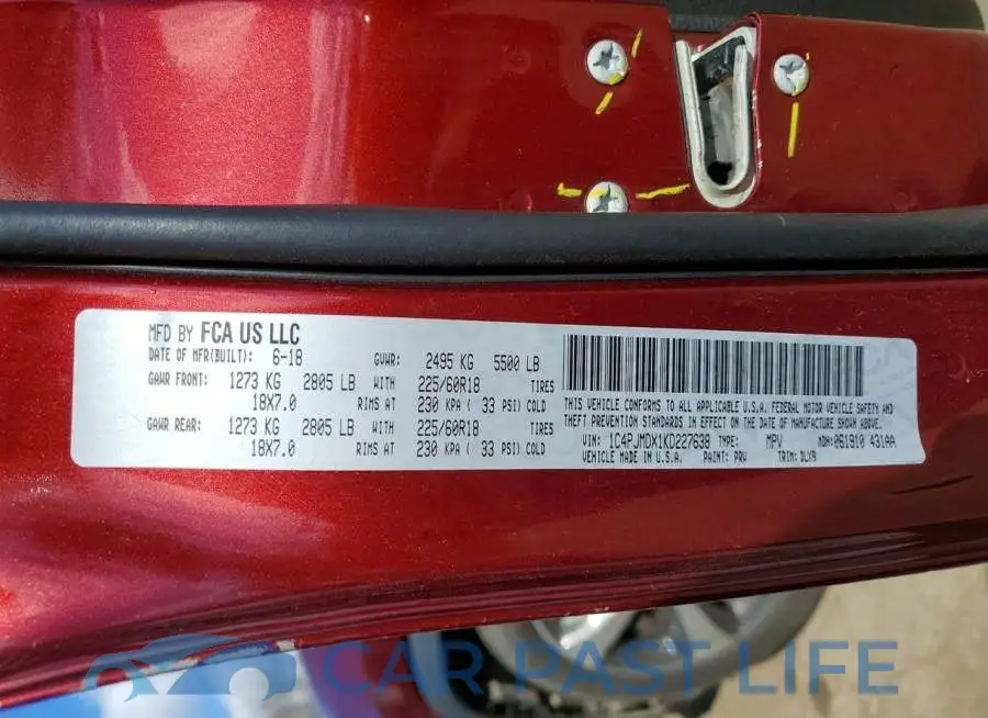 1C4PJMDX1KD227638# 13