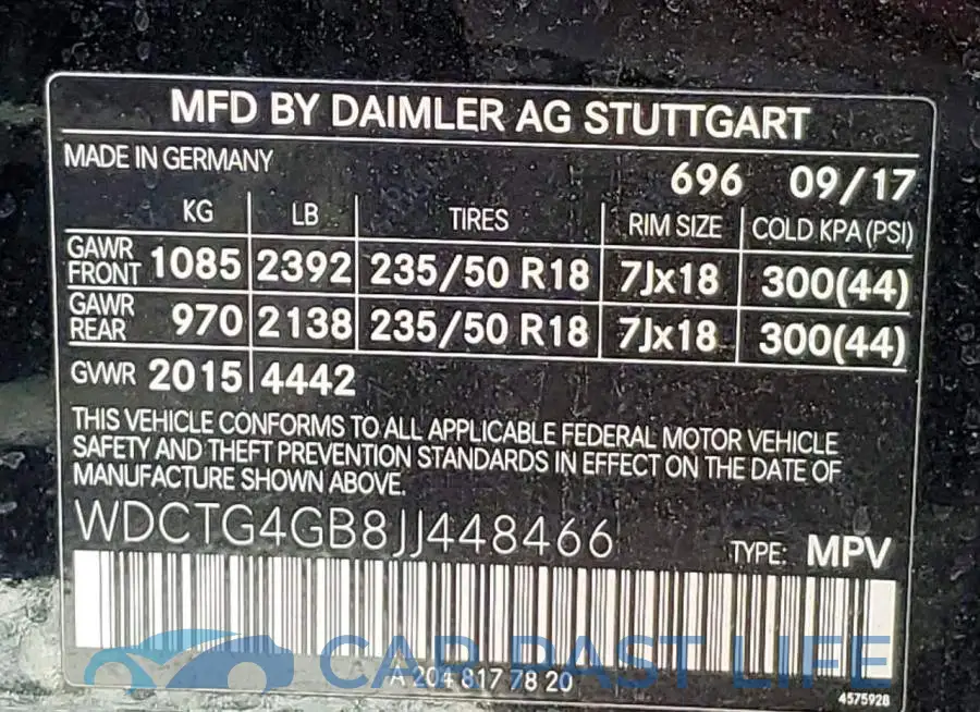 WDCTG4GB8JJ448466# 13