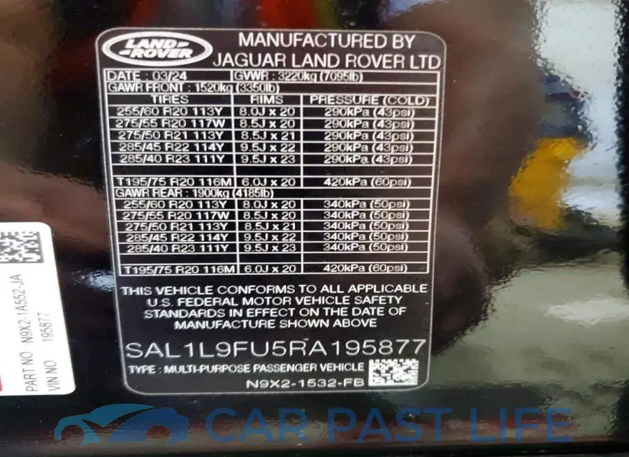 SAL1L9FU5RA195877# 14