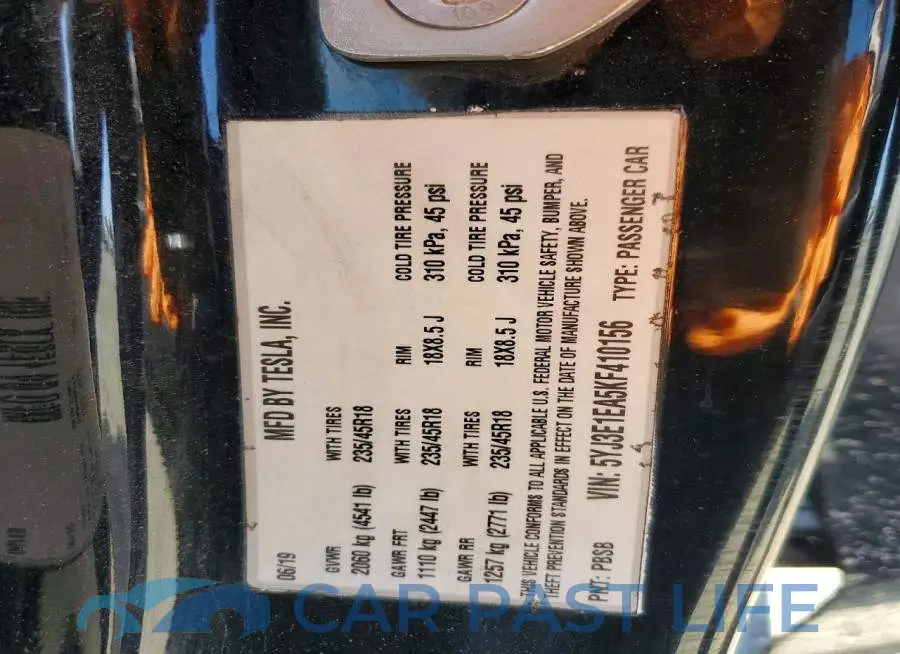 5YJ3E1EA5KF410156# 12