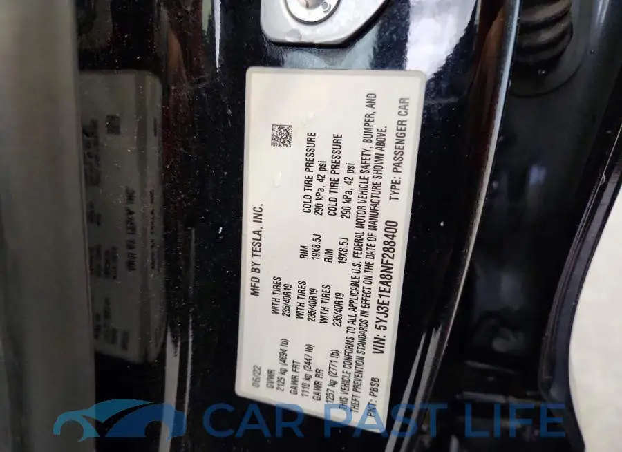 5YJ3E1EA8NF288400# 12