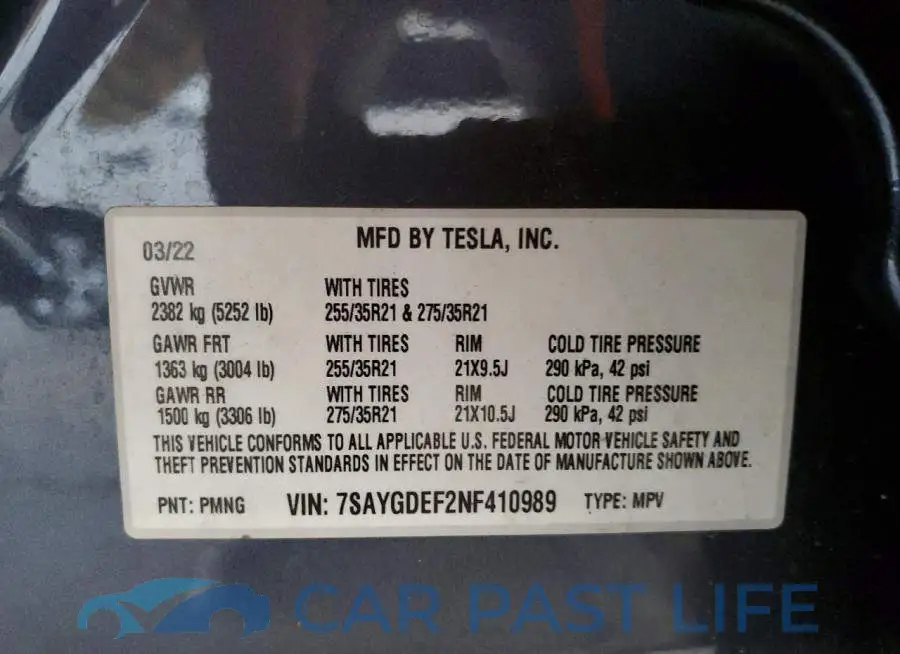 7SAYGDEF2NF410989# 12