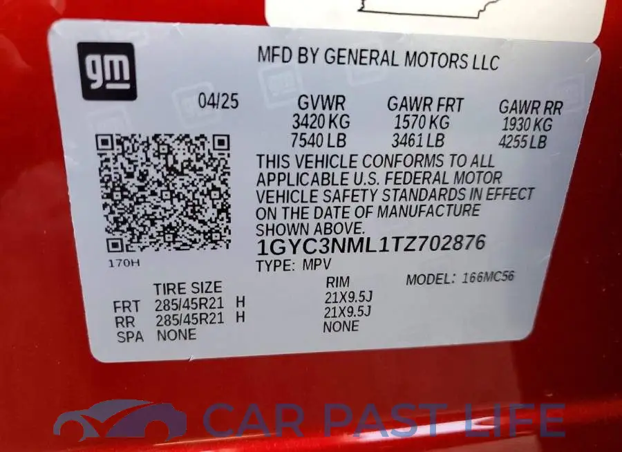 1GYC3NML1TZ702876# 13