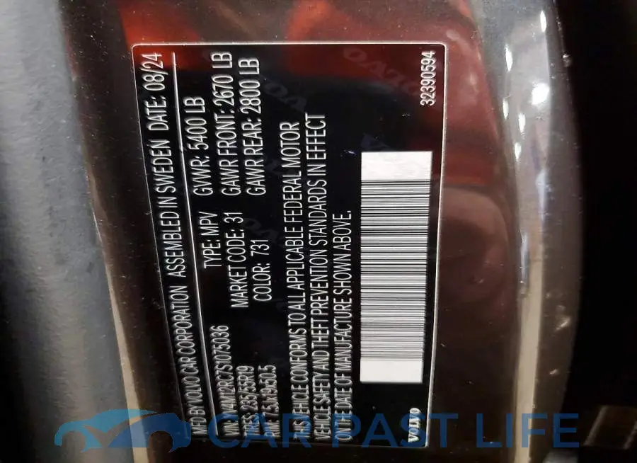 YV4M12RC7S1075036# 12