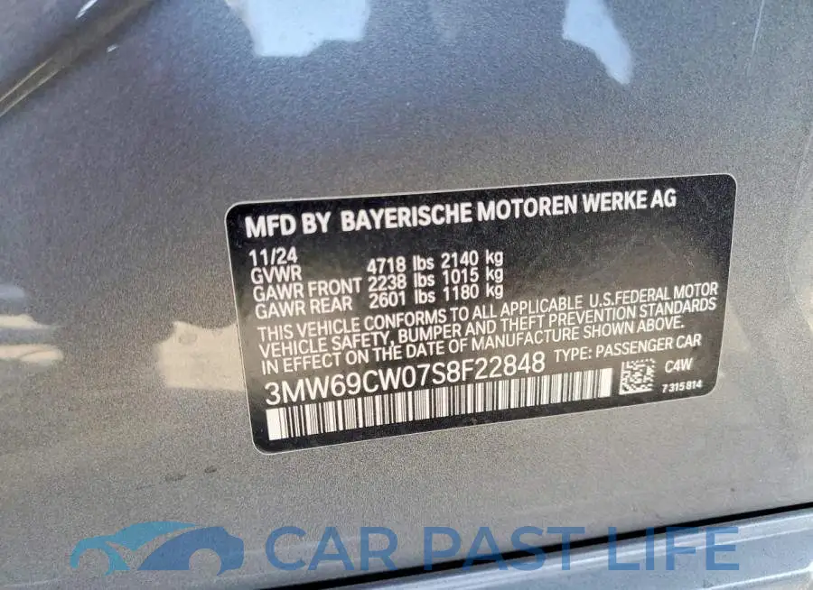 3MW69CW07S8F22848# 13