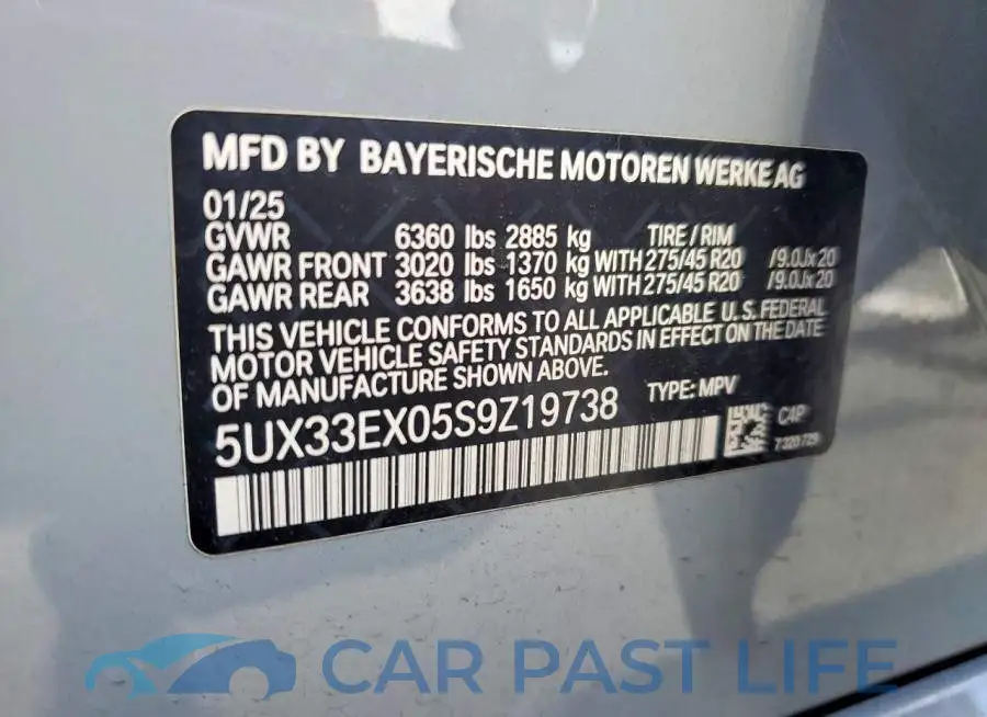 5UX33EX05S9Z19738# 13