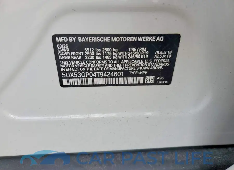 5UX53GP04T9424601# 13