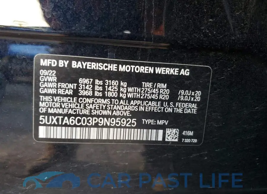 5UXTA6C03P9N95925# 13