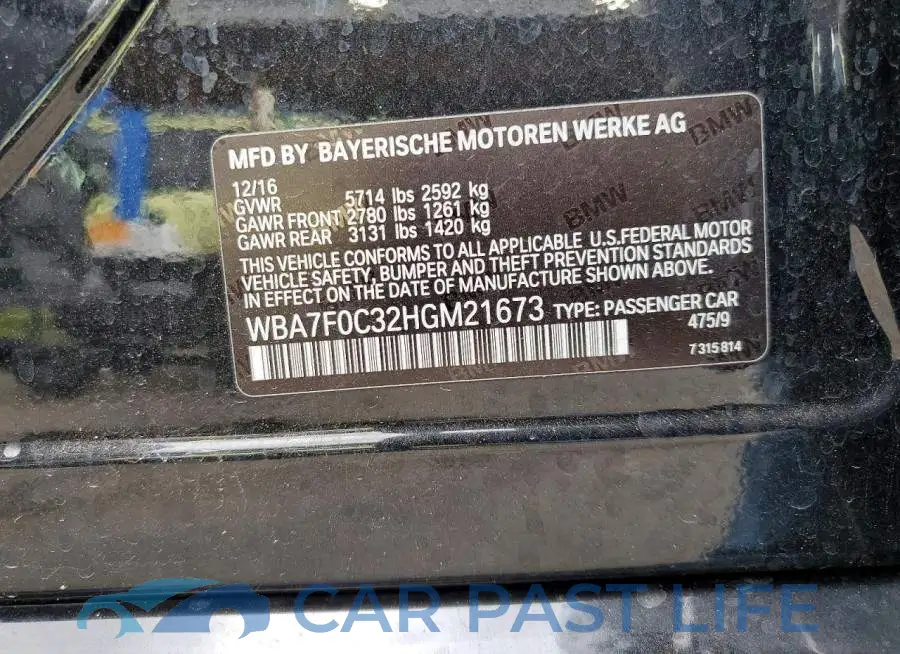 WBA7F0C32HGM21673# 12