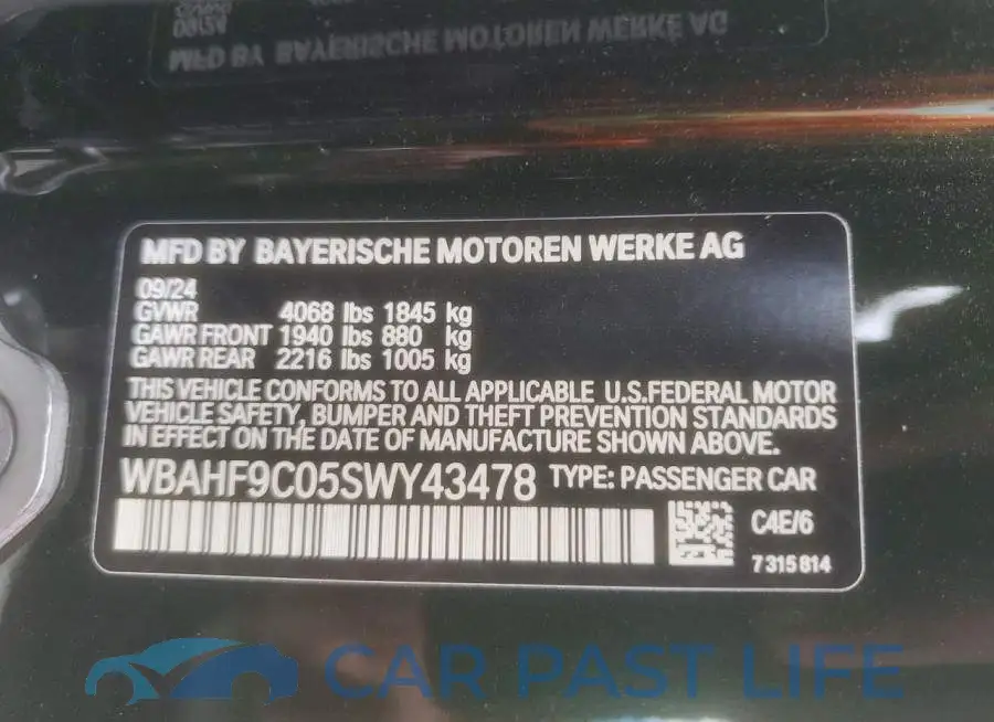 WBAHF9C05SWY43478# 13
