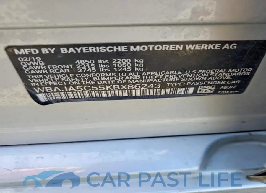 WBAJA5C55KBX86243# 12