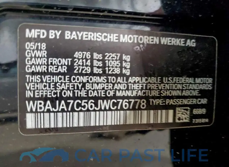 WBAJA7C56JWC76778# 13