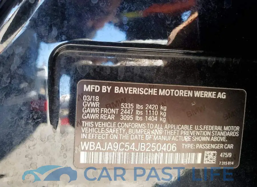 WBAJA9C54JB250406# 12