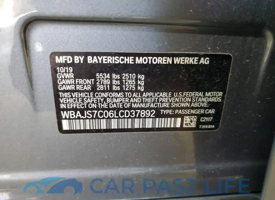 WBAJS7C06LCD37892# 12