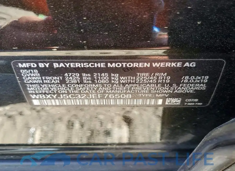WBXYJ5C32JEF76508# 13