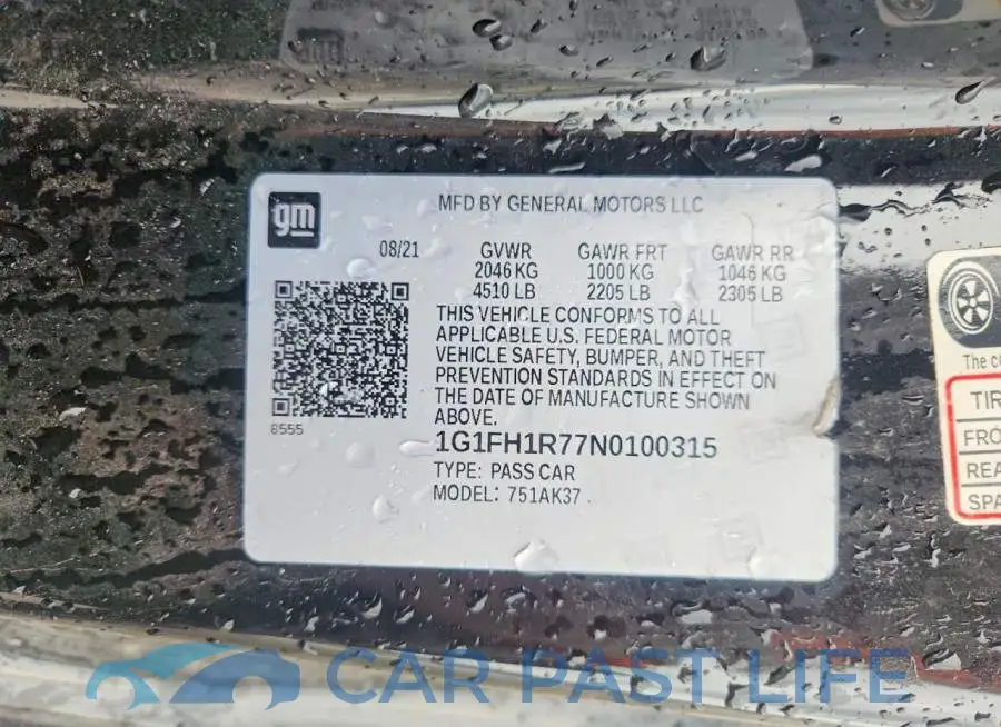 1G1FH1R77N0100315# 12