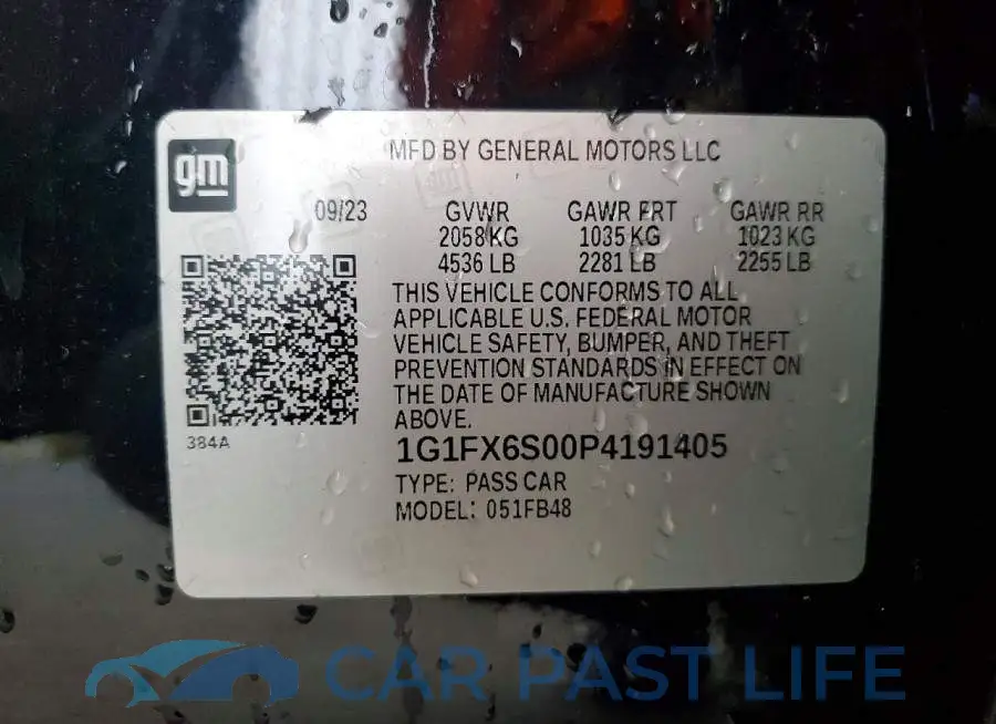 1G1FX6S00P4191405# 13