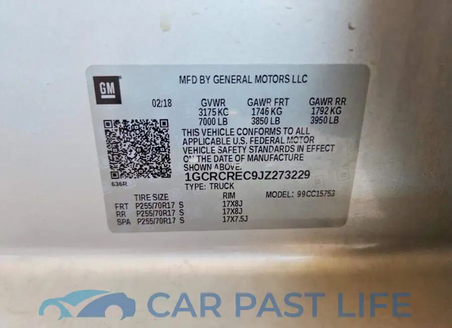 1GCRCREC9JZ273229# 12