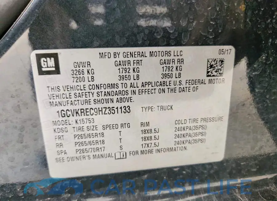 1GCVKREC9HZ351133# 12