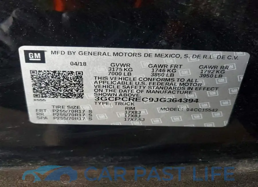 3GCPCREC9JG364394# 13